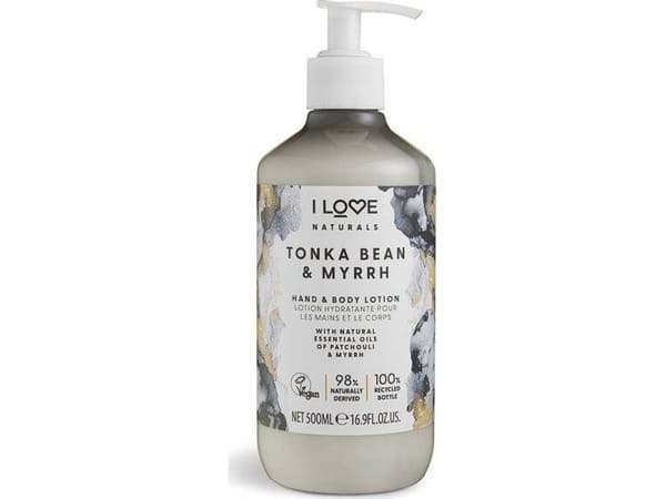I Love, Naturals Collection, Vegan, Moisturizing And Softening, Tonka Bean &amp; Myrrh, Lotion, For Hands &amp; Body, 500 ml