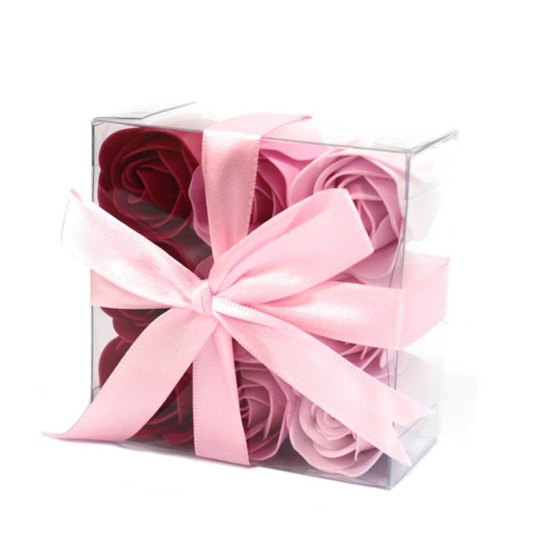 Soap Flowers Pink Roses 9st