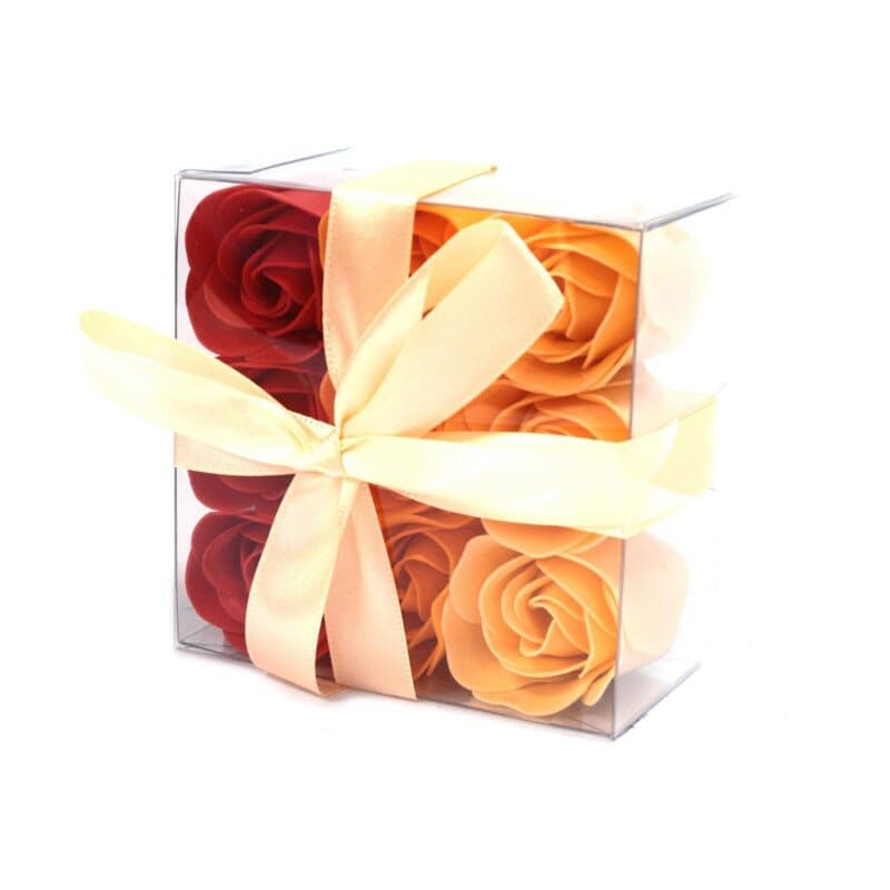 Soap Flowers Peach Roses 9st