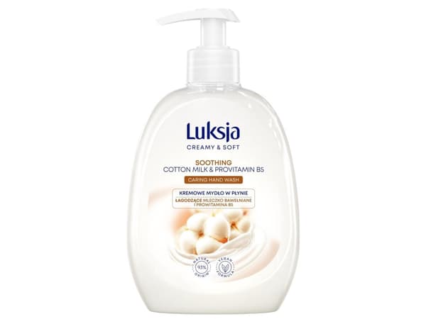 Luksja Creamy & Soft Soothing Creme Flytende såpe Bomullsmelk og provitamin B5 500ml