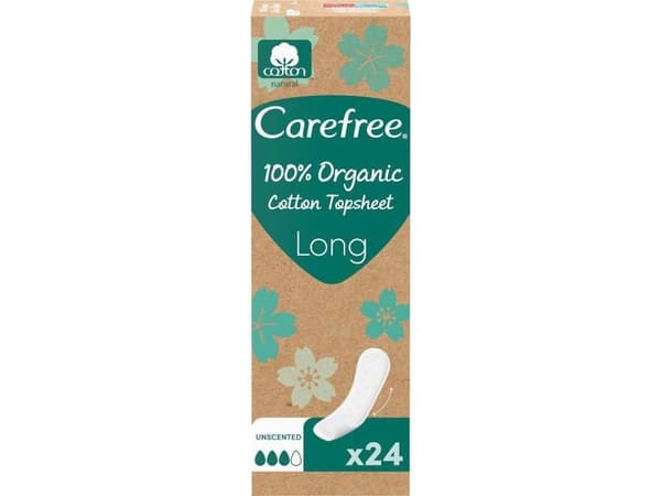 Carefree Plus 100% Organic Truseinnlegg - lang 1pakning-24stk