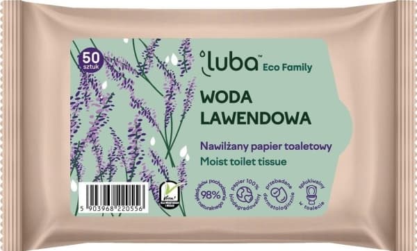 Luba Eco Family fuktet toalettpapir med lavendelvann 50 stk.
