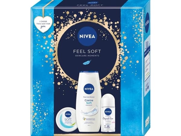 NIVEA_SET Feel Soft Original Care roll-on antiperspirant 50ml + Soft Creme fuktighetsgivende 100ml + Creme Soft dusjgelé 250ml