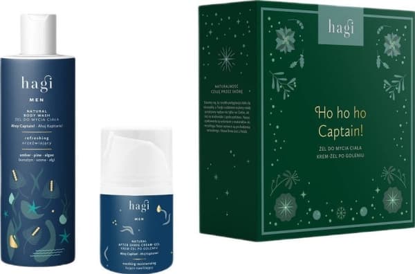 HAGI_SET Ho Ho Ho Kaptein! Ahoj Captain body wash gel 300ml + Creme-aftershave gel 50ml