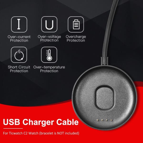 2 in 1 USB Charger Holder Dock Stand Adapter for Ticwatch C2