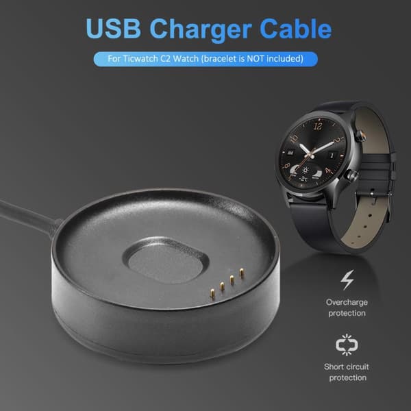 2 in 1 USB Charger Holder Dock Stand Adapter for Ticwatch C2