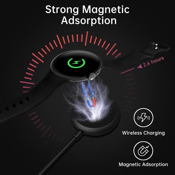 Älykellon laturi Google Pixel Watchille, magneettinen lataustelakka