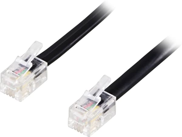 Modulaarikaapeli 4P4C(RJ9/RJ10/RJ22), 2m, musta