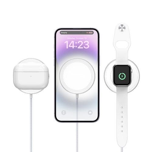 Kaksipuolinen magneettinen laturi Nopea lataus Apple Watch -matkapuhelimen nappikuulokkeille