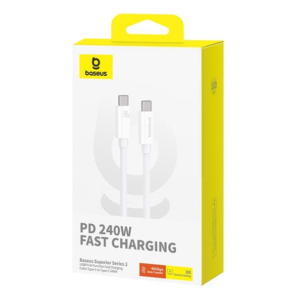 BASEUS Superior 1M hurtigopladningskabel 240W USB-C til USB-C