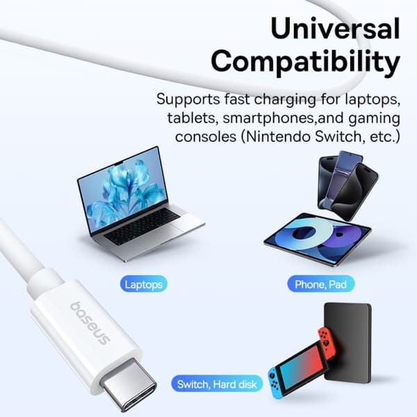 BASEUS Superior 1M hurtigopladningskabel 240W USB-C til USB-C