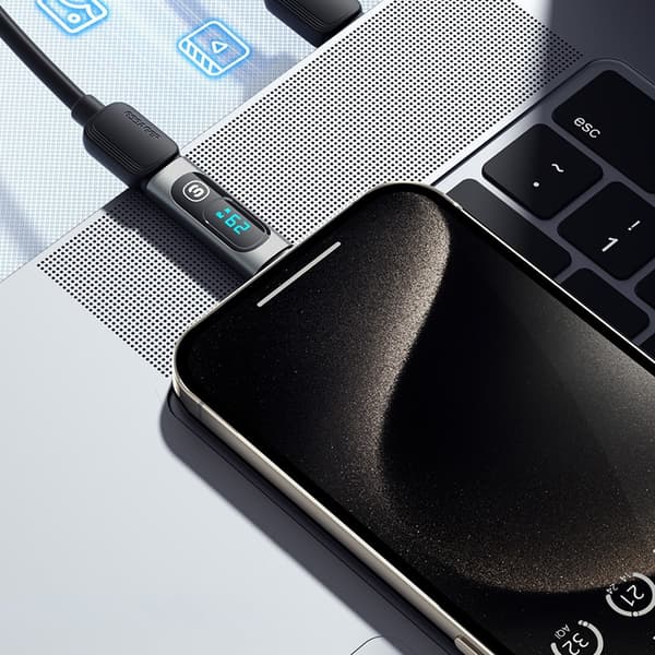 USB-C han til USB-C hun 240W Power Meter Tester Digital