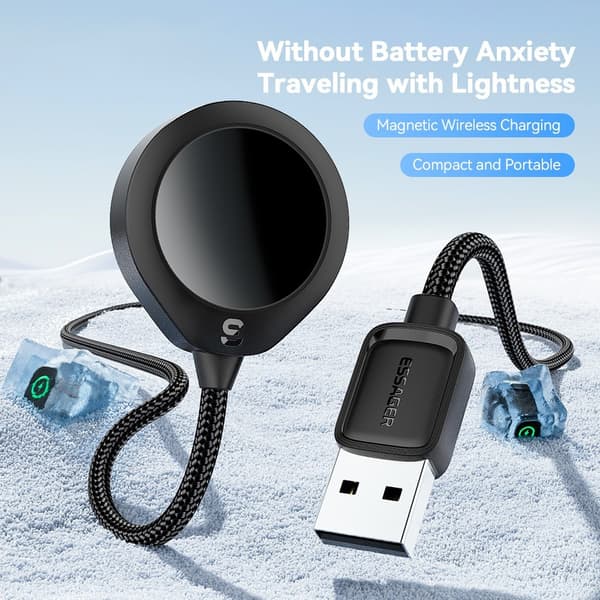 ESSAGER För A Watch USB-kabel Magnetisk ABS Waterdrop Shape Trådlös laddare