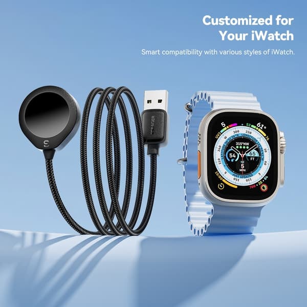 ESSAGER För A Watch USB-kabel Magnetisk ABS Waterdrop Shape Trådlös laddare