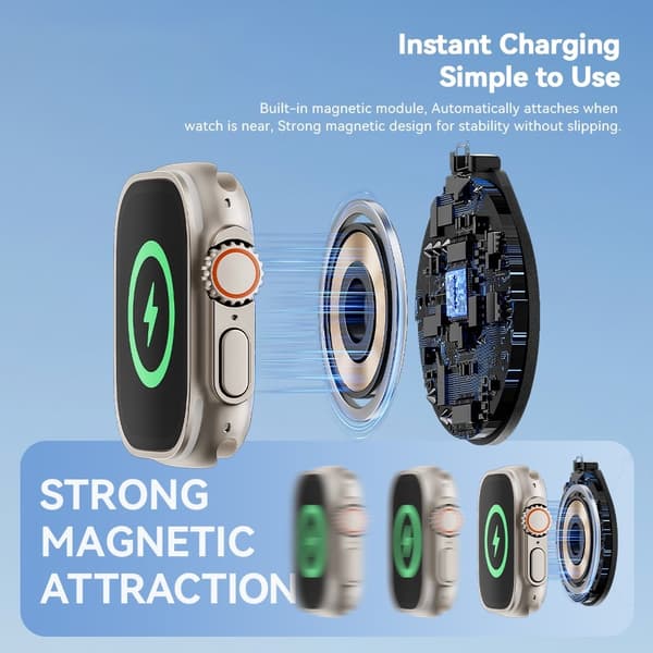 ESSAGER För A Watch USB-kabel Magnetisk ABS Waterdrop Shape Trådlös laddare