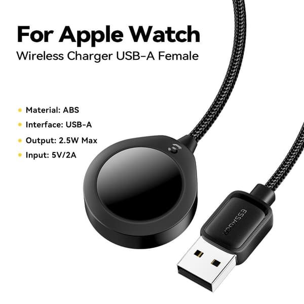 ESSAGER För A Watch USB-kabel Magnetisk ABS Waterdrop Shape Trådlös laddare