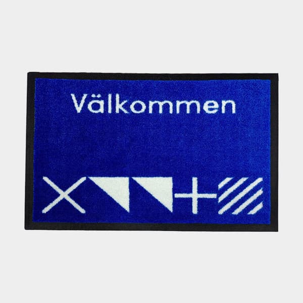 Båtmatta Välkommen / Nautiska signalflaggor Moory Blue, rektangel, 60 x 43 cm