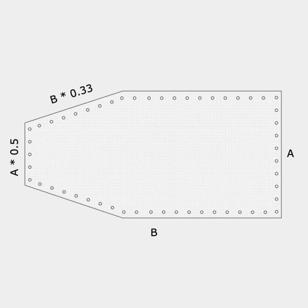 Formsydd båtpresenning 1852-Marine ProFlex, rutarmerad, 240 g / m², transparent, 8 x 14 meter