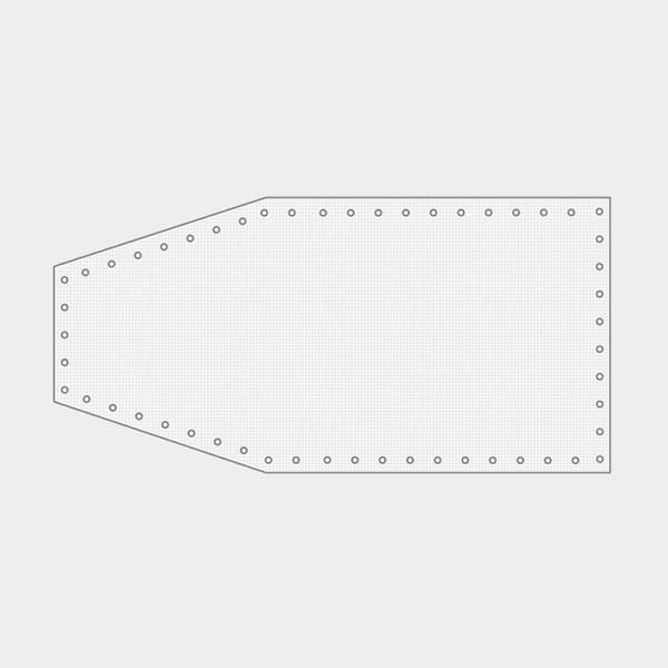 Formsydd båtpresenning 1852-Marine ProFlex, rutarmerad, 240 g / m², transparent, 5 x 10 meter