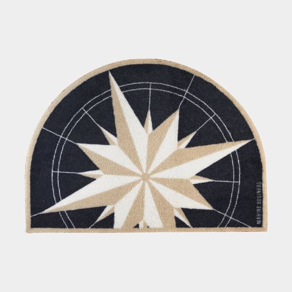 Båtmatta Marine Business Welcome Rosewind Blue, halvcirkel, 70 x 50 cm