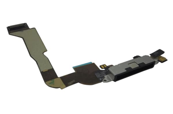 iPhone 4 Laddkontakt med flexkabel, SVART
