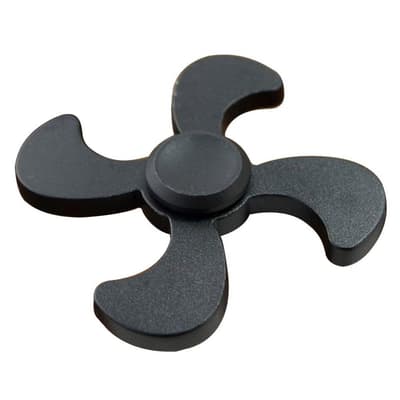 Quad Fidget Hand Spinner i aluminium - Sort