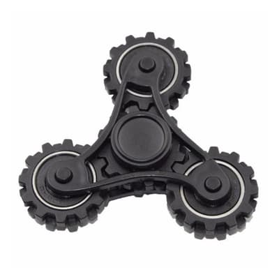 Tri-spinner Fidget Hand Spinner - Sort / Sølv