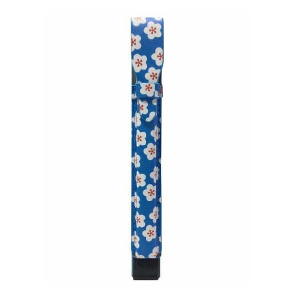 Apple Pencil genuine leather case - White Flower / Blue Back