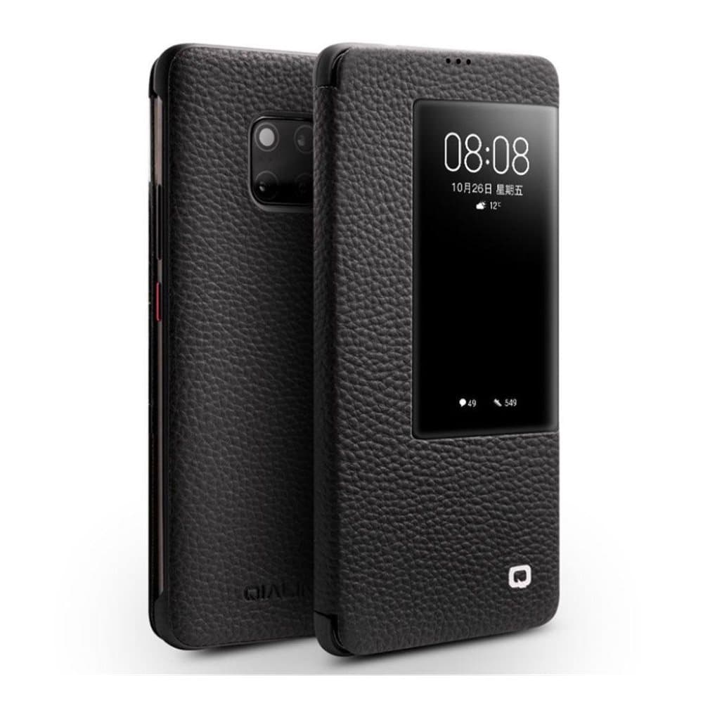 QIALINO Huawei Mate 20 Pro ægte læder etui - Sort