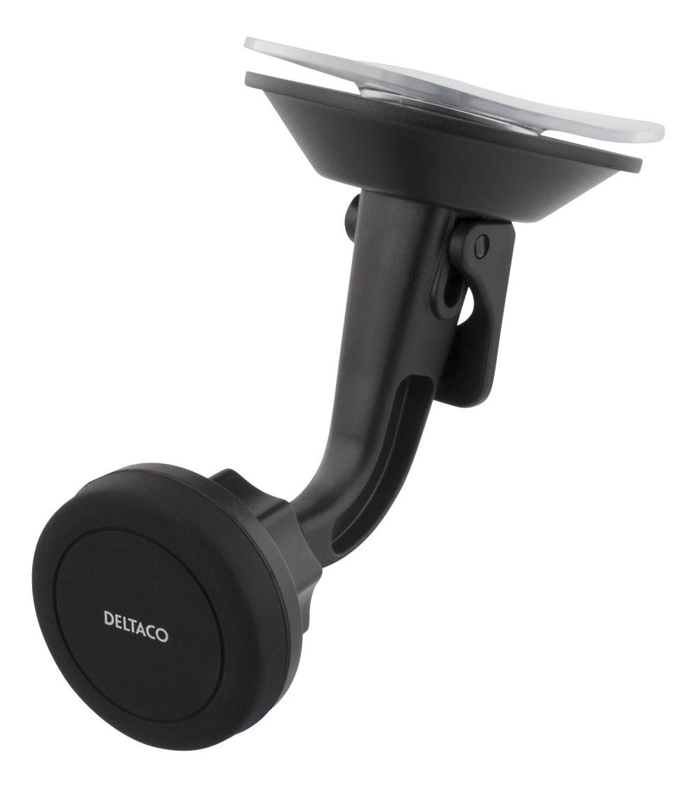 DELTACO Magnetic car mount, suction cup, rotation, up to 300g, black