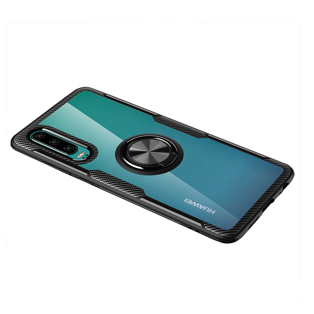 Huawei P30 - Stilrent Skyddande Skal med Ringhållare (LEMAN)