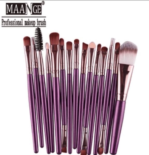 15st Sminkborstset från KABUKI, 12 olika färger LILA/ROSEGOLD
