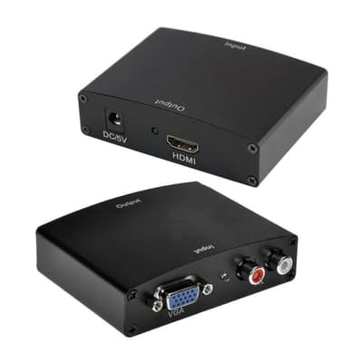 HDMI till VGA konverterare med R/L ljud konverterare med EU