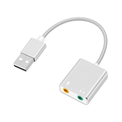 Universal USB audio adapter external sound card with 3.5mm j