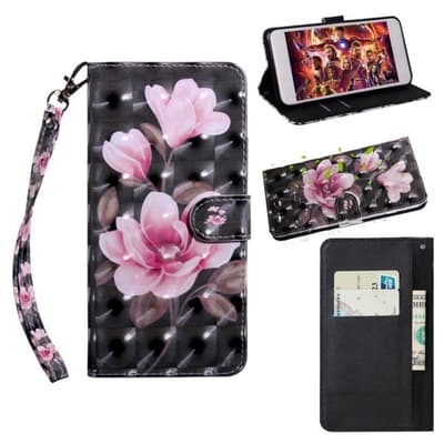 Huawei P Smart 2019 lysspot dekoreret læder flip etui - Lyse
