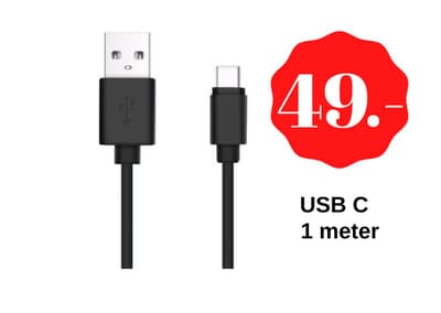 USB C Laddsladd | Laddkabel | 1 m / Svart