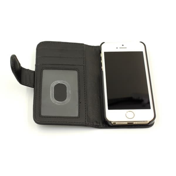 SERO iPhone 6 / 6S / 7 / 8 / SE 2. gen PU Lædercover/ Kortholder, Sort