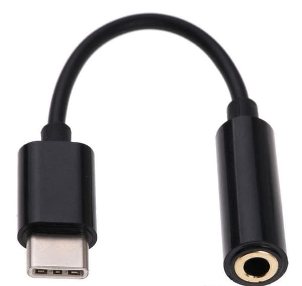 USB-tyyppi C - 3,5 mm: n sovitin musta