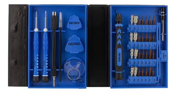 Smartphone Repair Kit, 38 pcs, Precision CRV, blue