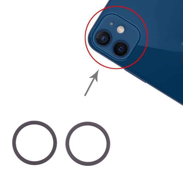 Original iPhone 12 Kameraring (2-pack) - Svart