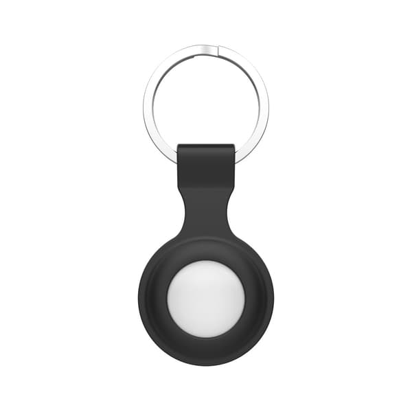 Silikonskal Apple AirTag Med Nyckelring Svart