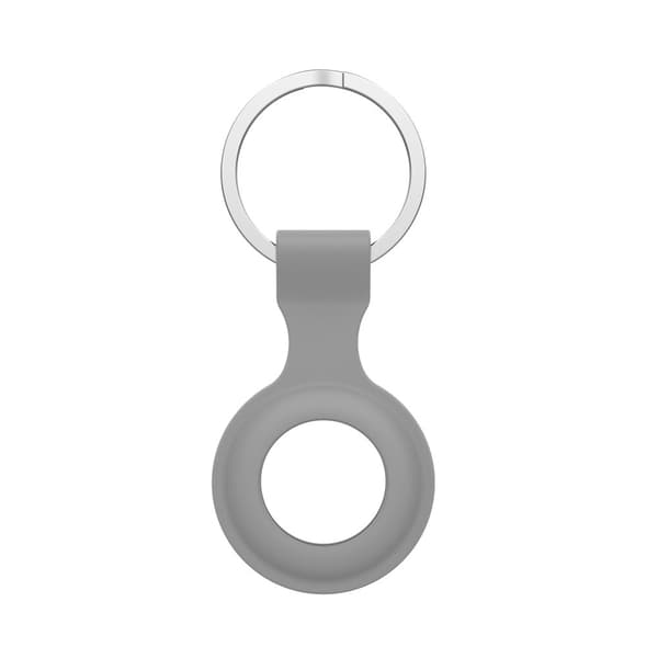 Silikonskal Apple AirTag Med Nyckelring Grå