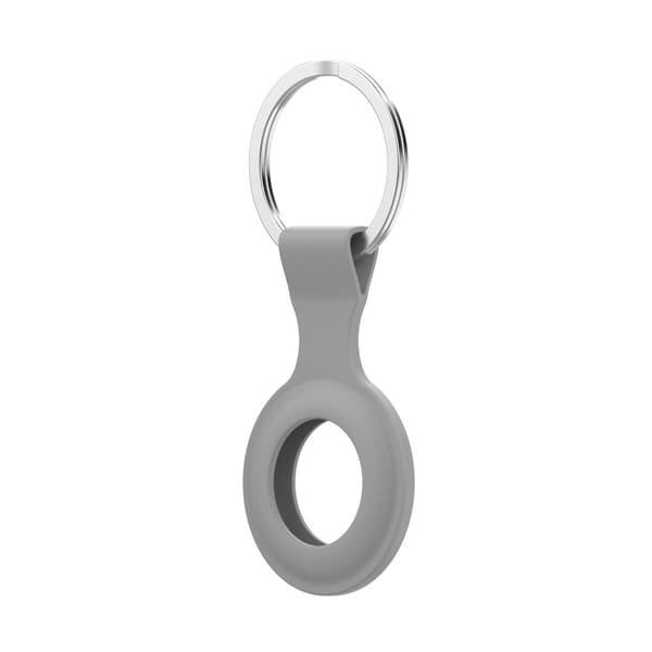 Silikonskal Apple AirTag Med Nyckelring Grå
