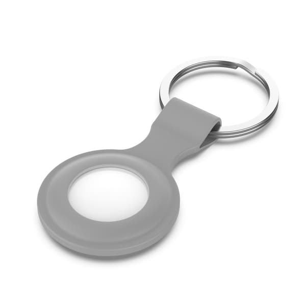 Silikonskal Apple AirTag Med Nyckelring Grå