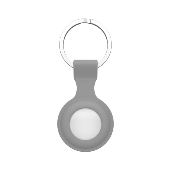 Silikonskal Apple AirTag Med Nyckelring Grå