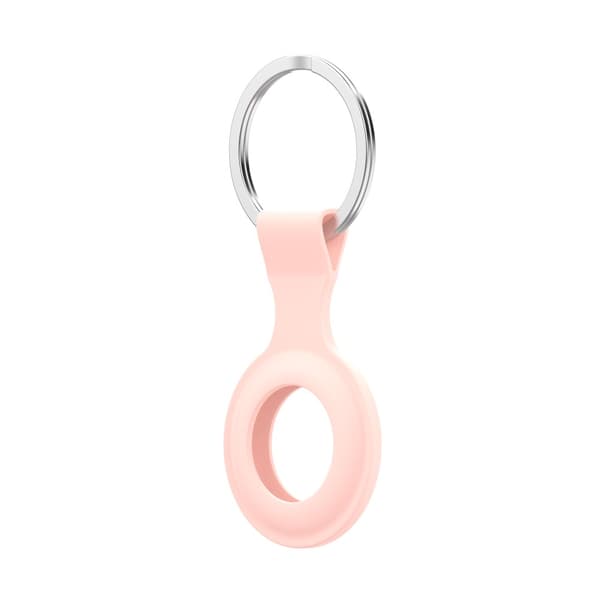 Silikonskal Apple AirTag Med Nyckelring Rosa
