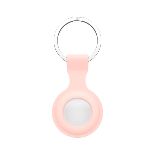 Silikonskal Apple AirTag Med Nyckelring Rosa