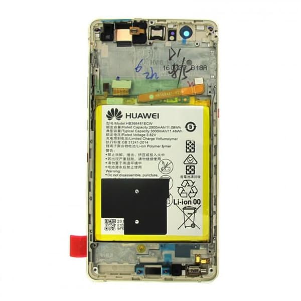 Huawei P9 Lite Skärm med LCD Display och Batteri Original - Guld