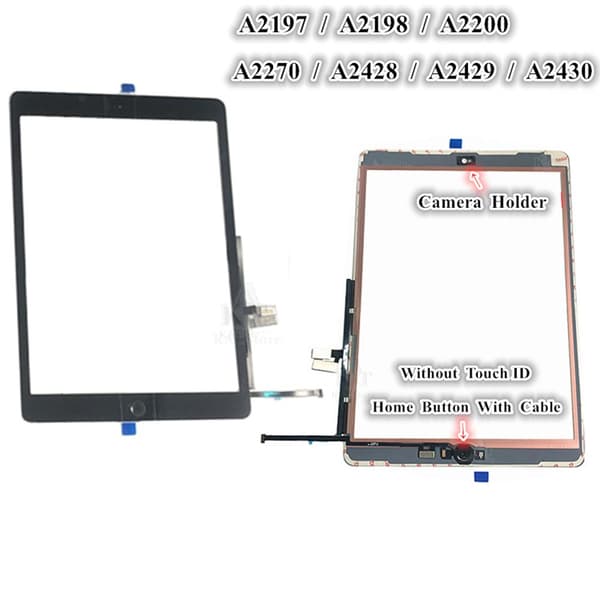 Pekskärm Digitaliseringsglas & Hemknapp iPad 7/8 2019/2020 10.2"