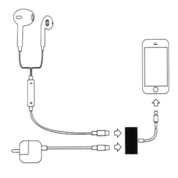 Lightning Splitter - Dual Input iPhone Hvid
